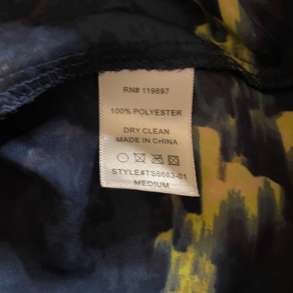 Womens Collective Concepts Blue Yellow Blouse - Picture 4 of 5